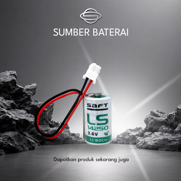 Baterai Saft LS 14250 3.6Volt dengan Soket dan Kabel