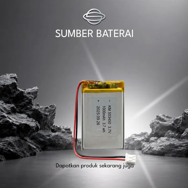 Baterai Lithium Polymer KM503450 3.7V 1000mAh