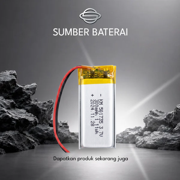 Baterai Lithium Polymer KM501735 3.7V 300mAh