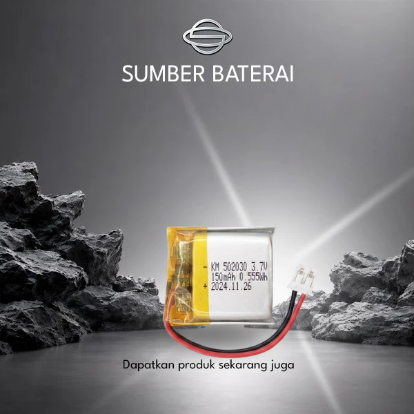 Baterai Lithium Polymer KM502020 3.7V 150mAh