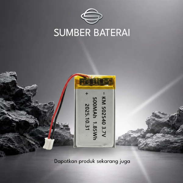 Baterai Lithium Polymer KM502540 3.7V 500mAh