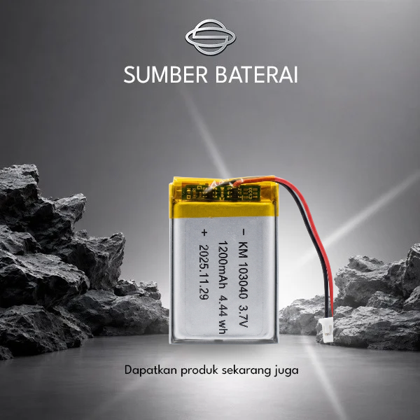 Baterai Lithium Polymer KM103040 3.7V 1200mAh