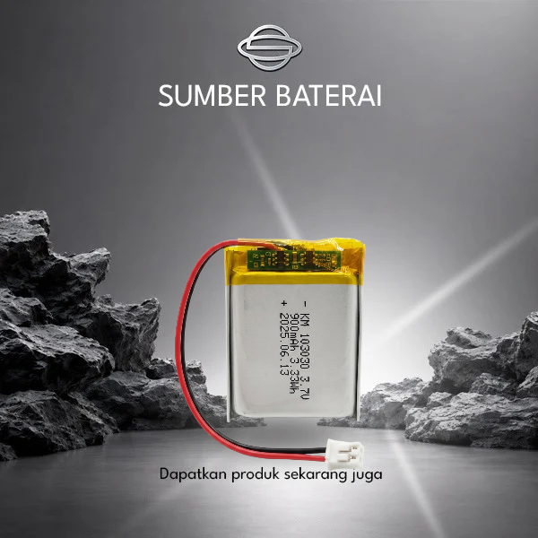 Baterai Lithium Polymer KM103030 3.7V 900mAh