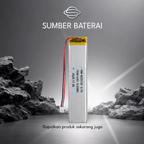 Baterai Lithium Polymer KM4025130 3.7V 1500mAh
