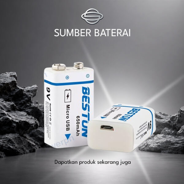 Baterai Beston 9Volt 800mAh Rechargeable 2 pcs