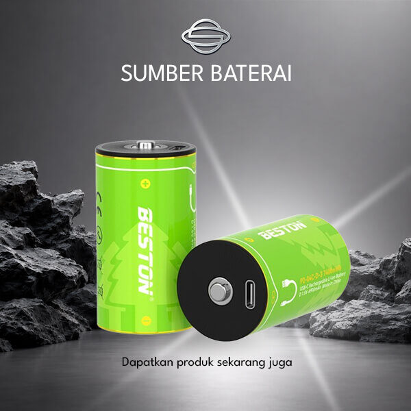 Baterai Beston USB Size C 7400mWh/4900mAh Rechargeable 1.5V