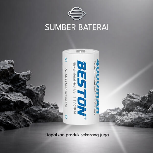 Baterai Beston size C 4000mAh Rechargeable 1.2V