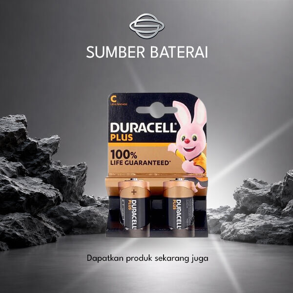 Baterai Duracell Size C LR14 Extra Life 2 pcs