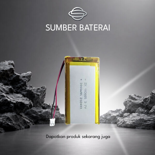Baterai Lithium Polymer KM103665 3000mAh 3.7Volt 11.1wh