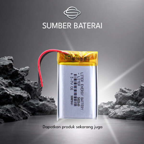 Baterai Lithium Polymer KM502540 500mAh 3.7Volt