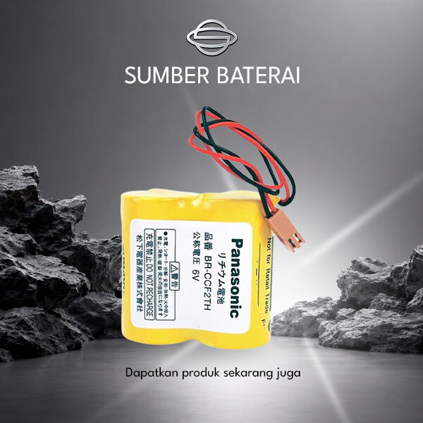 Baterai Panasonic BR-AGCF2W 6Volt dengan Kabel 2 Pin Coklat