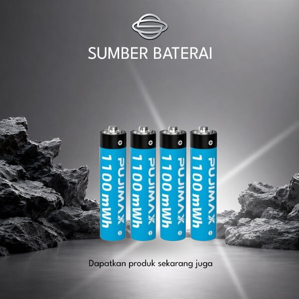 Baterai Pujimax AAA 1100 MWH Lithium 1.5 Volt Recharge 1 pcs