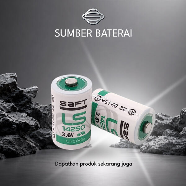 Baterai Saft LS 14250 3.6Volt dengan Soket dan Kabel