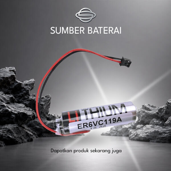 Baterai Toshiba ER6V/3.6V Lithium dengan Soket Coklat
