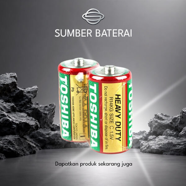 Baterai Toshiba Heavy Duty R14 size C 1.5V 2 pcs
