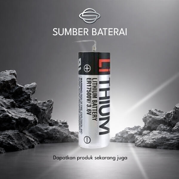 Baterai Toshiba Lithium ER17500/3,6Volt dengan Soket Coklat