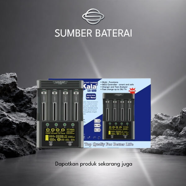 Charger LiitoKala Lii-600 Smart Universal Fast Charger/Touch LCD 4 Slot AA/AAA/9V Ni-MH Ni-CD