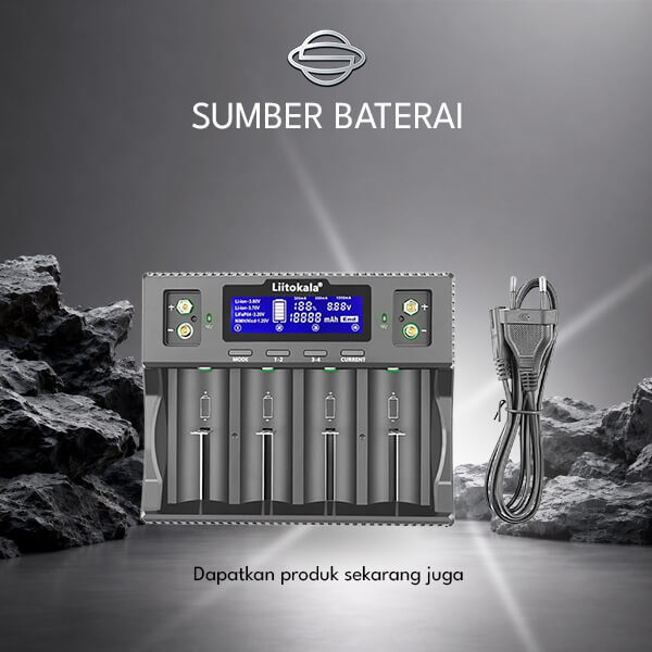 Charger LiitoKala Lii-D4XL Smart Universal Fast Charger LCD 4 Slot AA/AAA/9V Ni-MH Ni-CD dll