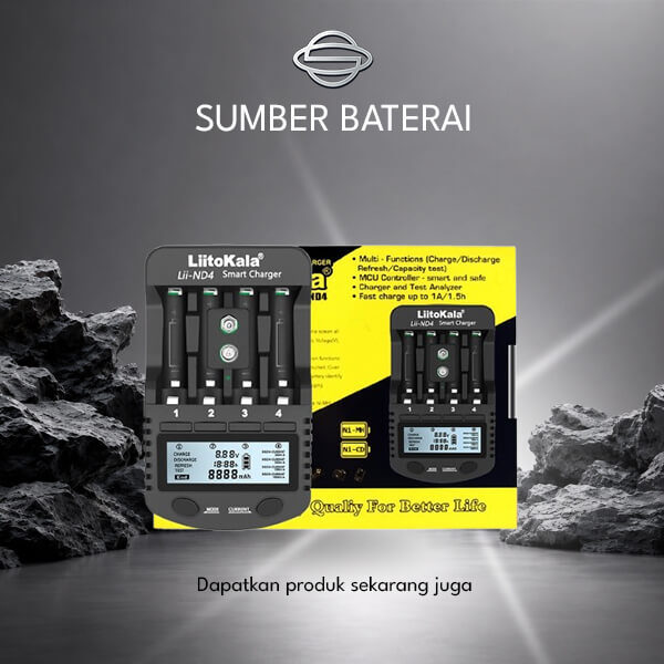 Charger LiitoKala Lii-ND4 Smart Universal Fast Charger LCD 4 Slot AA/AAA/9V Ni-MH Ni-CD