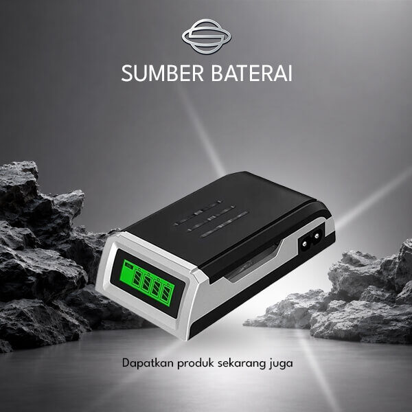 Charger PUJIMAX 4 Slot AA/AAA LCD Intelligent Display Charger CD Battery