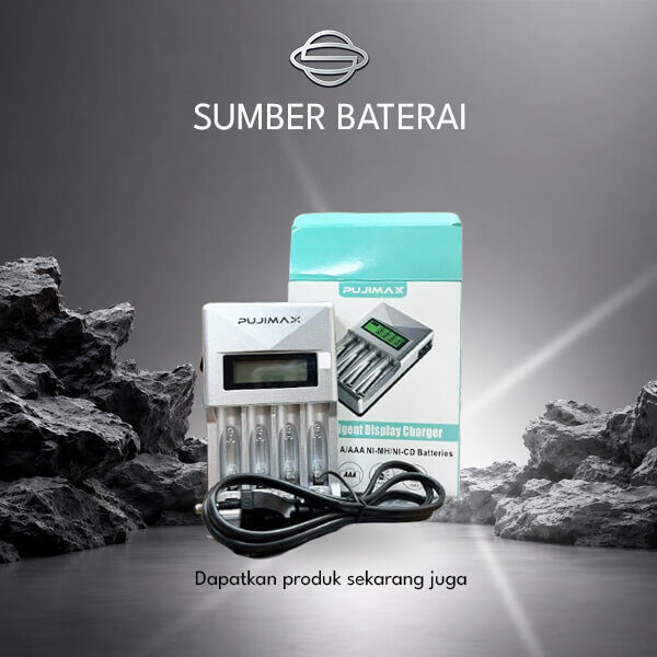 Charger PUJIMAX Super Quick LCD Charger AA/AAA 4 Slot Silver