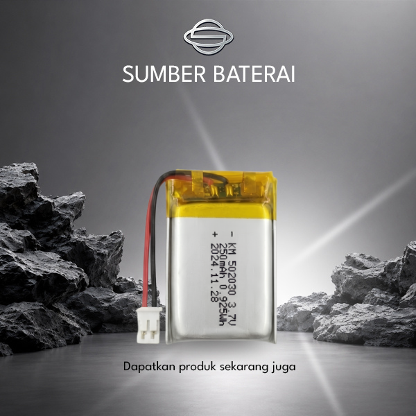 Baterai Lithium Polymer KM502030 3.7V 250mAh