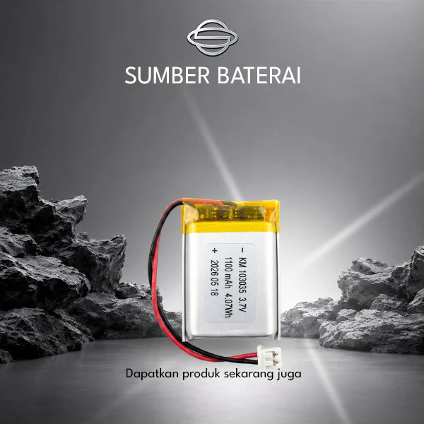 Baterai Lithium Polymer KM103035 3.7V 1100mAh