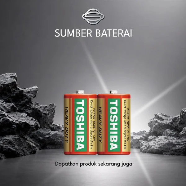 Baterai Toshiba Heavy Duty R14 Size C 1,5Volt Bp2
