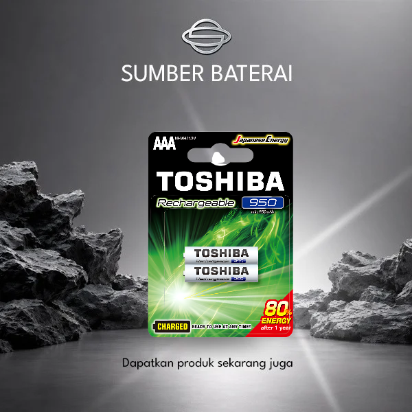 Baterai Toshiba AAA 950mAh Rechargeable Bp2