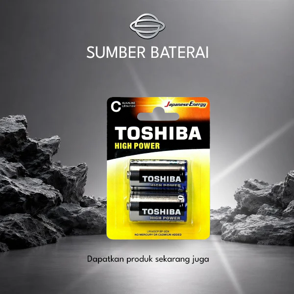 Baterai Toshiba Alkaline size C tanggung R14 Bp2 1,5volt High Power