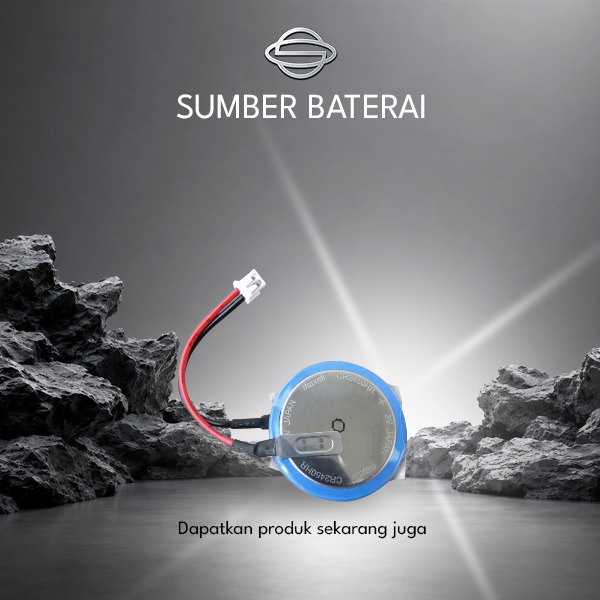Baterai Maxell CR2450 HR 3Volt dengan soket dan kabel