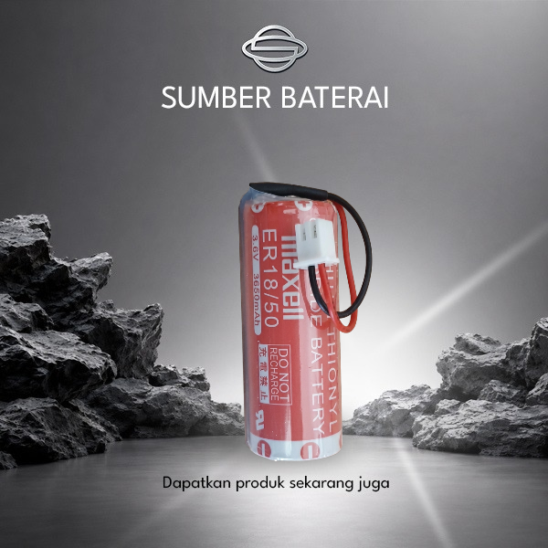 Baterai Maxell ER 18/50 3,6Volt 3650mAh Soket Putih