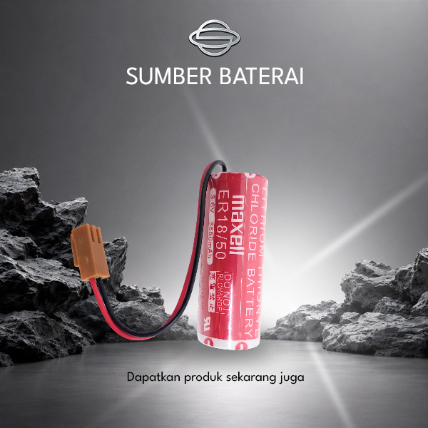 Baterai Maxell ER 18/50 3,6Volt 3650mAh Soket Coklat