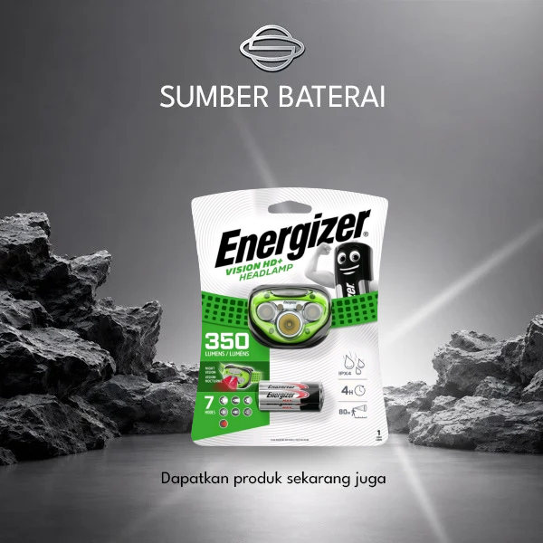 Headlamp/Senter Kepala Energizer Vision HD 350Lumens