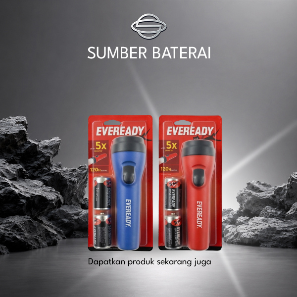 Senter Eveready 2XD + 2 Baterai Eveready D