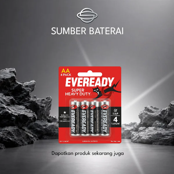 Baterai Eveready AA Super Heavy Duty Bp4 Hitam