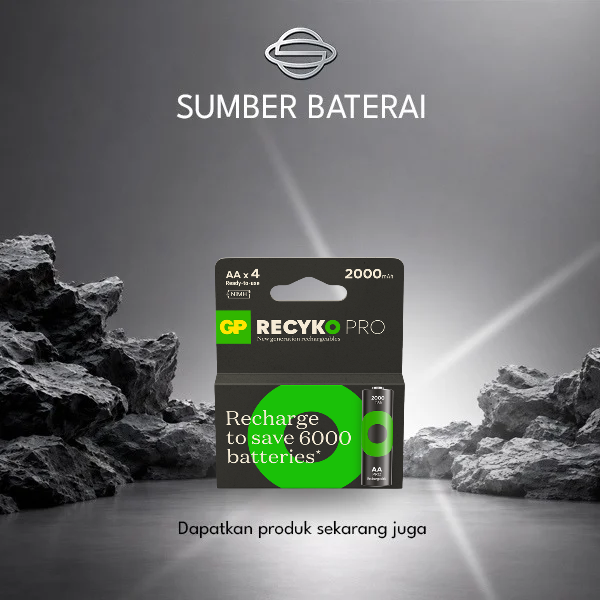 Baterai GP AA 2000mAh Pro Bp4 Reyco Rechargeable