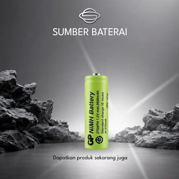 Baterai GP Nimh 270AFH 2600mAh 1,2Volt