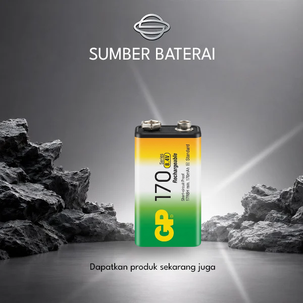 Baterai GP 9Volt 170mAh Rechargeable