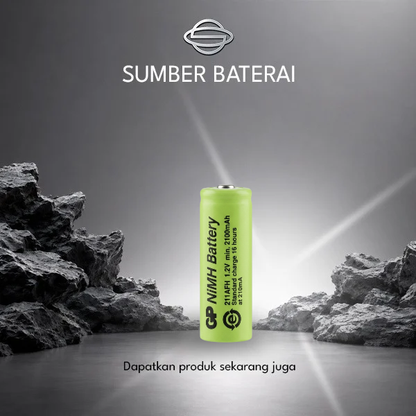 Baterai GP Nimh 211AFH 2100mAh 1,2V 210mA
