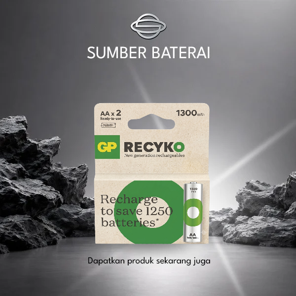 Baterai GP Recyko AA 1300mAh Rechargeable Bp2
