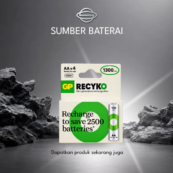 Baterai GP AA 1300mAh Rechargeable Bp4