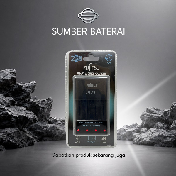 Charger Fujitsu Quick 2Jam 4Slot Smart Charger Tanpa Baterai