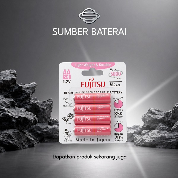 Baterai Fujitsu AA 950mAh Bp4 1,2Volt Rechargeable