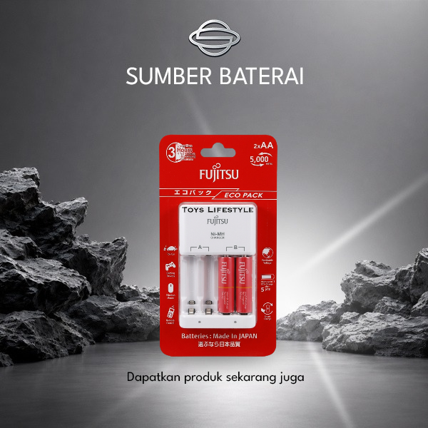 Charger Fujitsu Bonus 2 Baterai AA 1000mAh Rechargeable